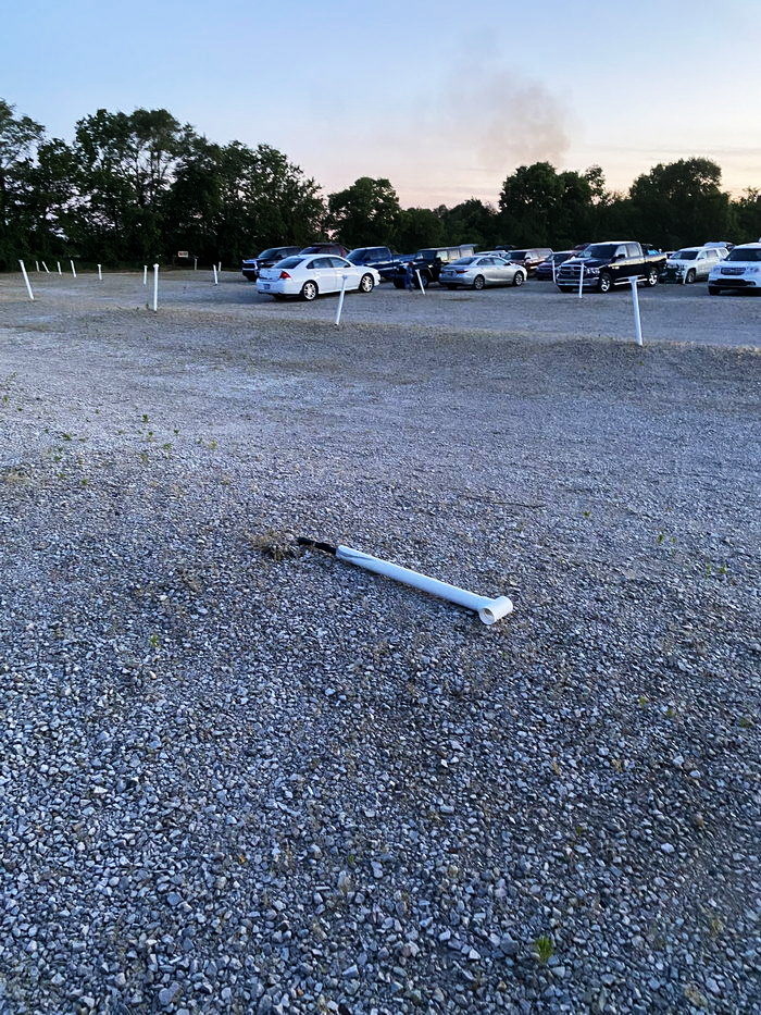 Capri Drive-In Theatre - The Lane Pole I Wrecked Ha Ha Ha June 18 2022 (newer photo)